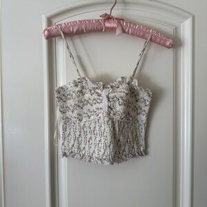 NWT Stitch + Feather Floral Smocked Tank